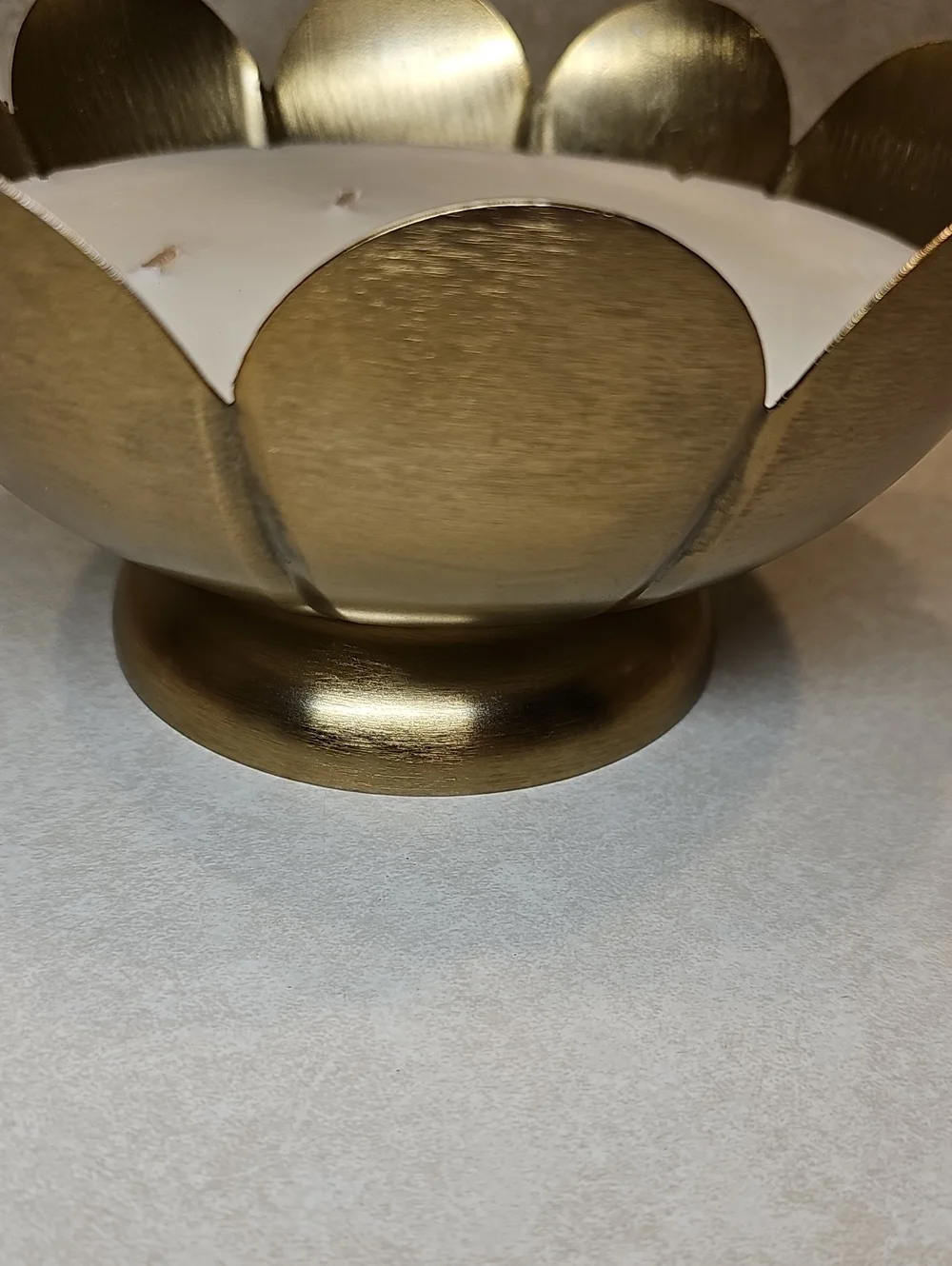 5 Wick 22oz. Scalloped Brass Footed Decor Candle Fireside Spruce Hearth & Hand